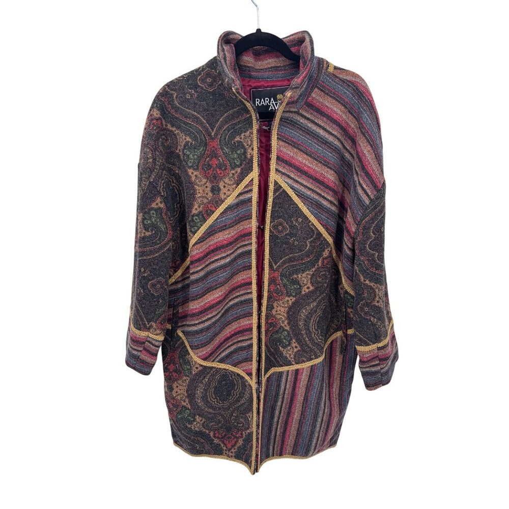 Rara Avis‎ by Iris Apfel Patchwork Coat Womens Large Boho Tapestry Vintage